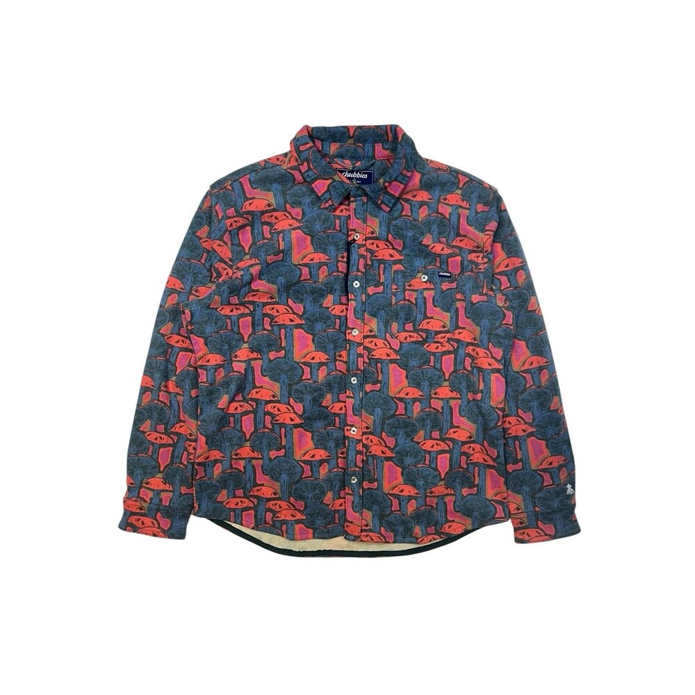 Chubbies The Funky Spore Fleece Flannel Overshirt Men’s Large NWT